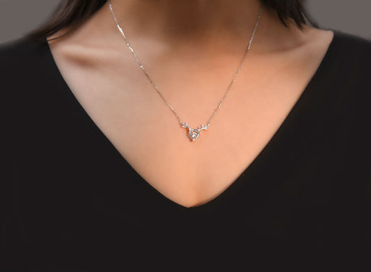 Silver Deer Swiss Diamond Pendant Silvish