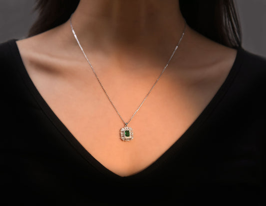 Silver Regal Emerald Pendant Silvish
