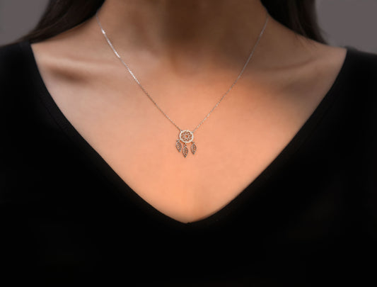 Silver Dreamcatcher Pendant