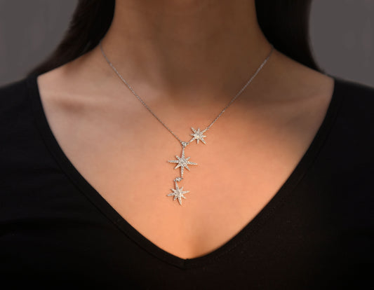 Silver Tri Star Pendant Silvish