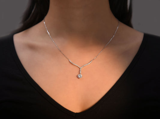 Silver Radiant Drop Necklace Silvish