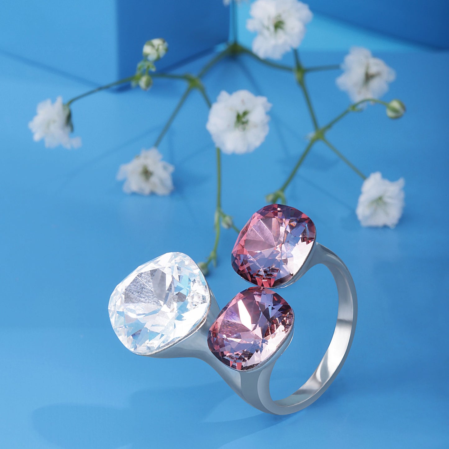 Silver Trine Treasures Gem Ring