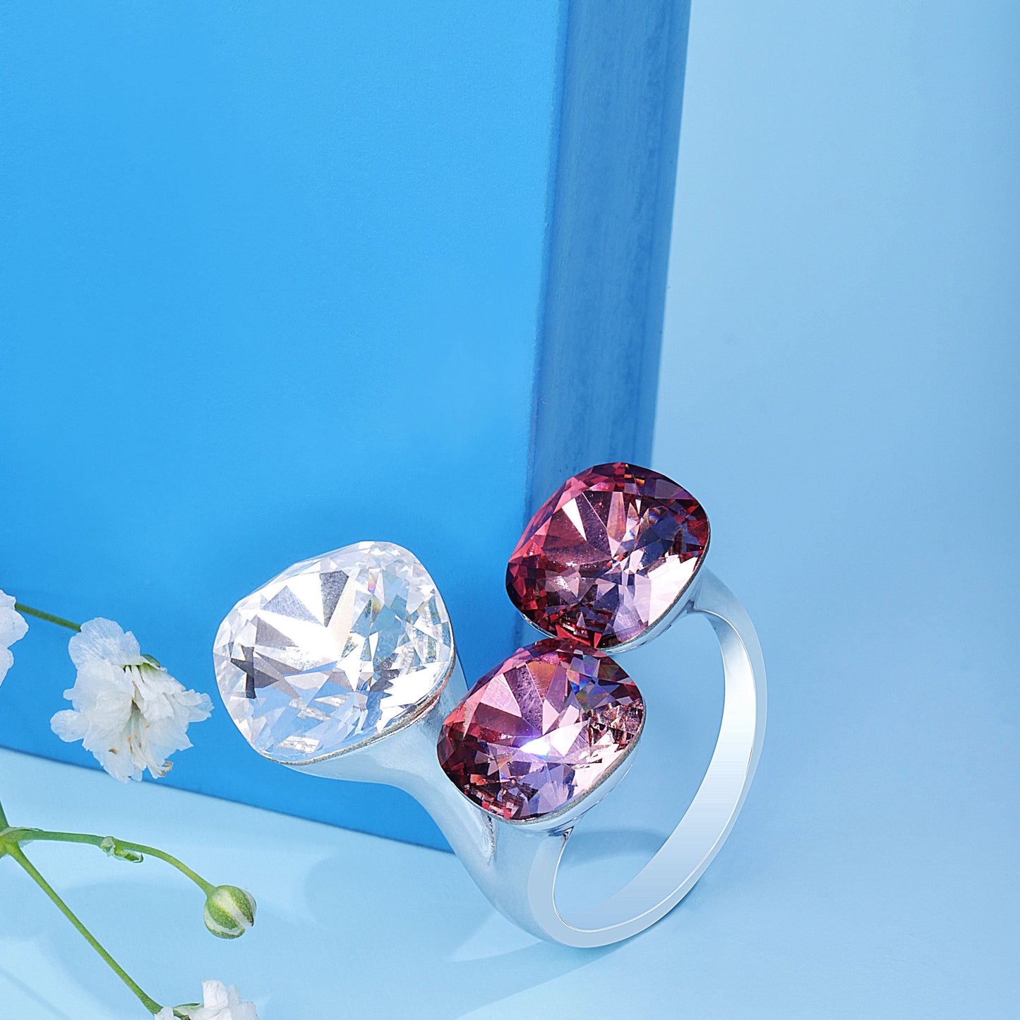 Silver Trine Treasures Gem Ring