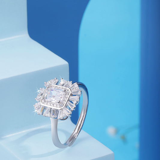 Silver Rectangle Elegance Ring