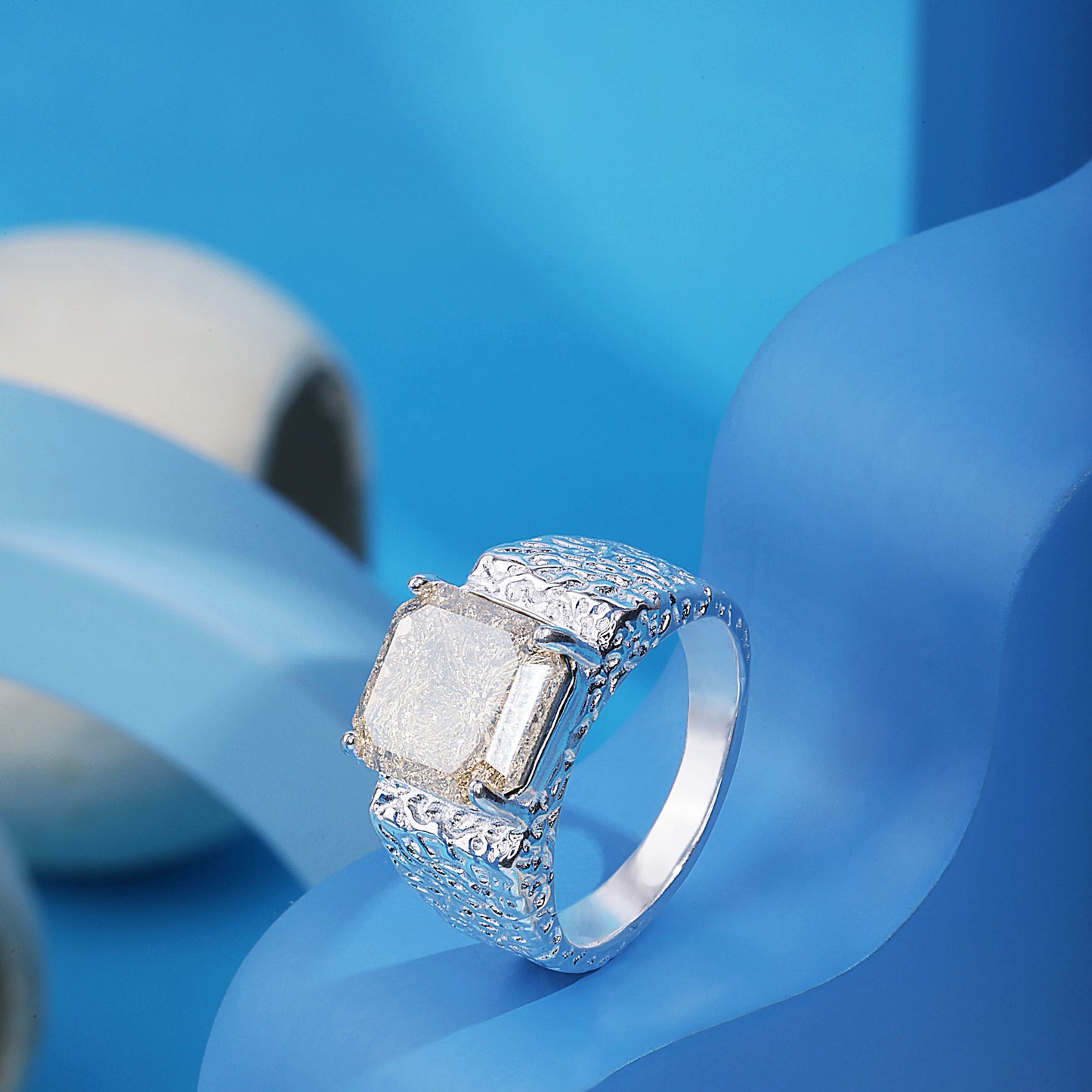Silver Cubic zircon Urban Yellow Gem Ring