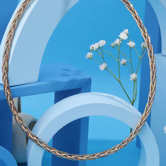 Rose Gold Two Tone Braided Chain Silvish