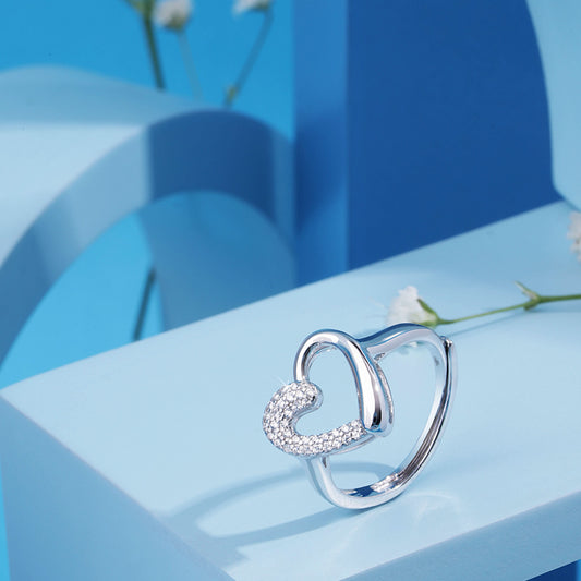 Silver Cherished Heartbeat Ring