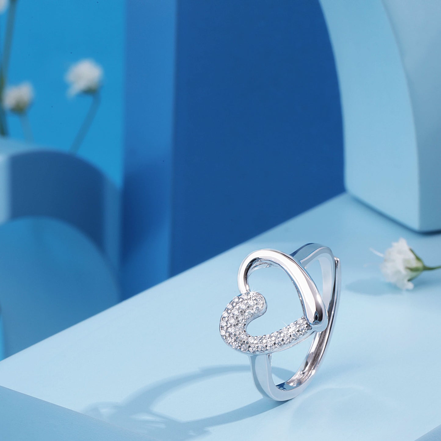 Silver Cherished Heartbeat Ring