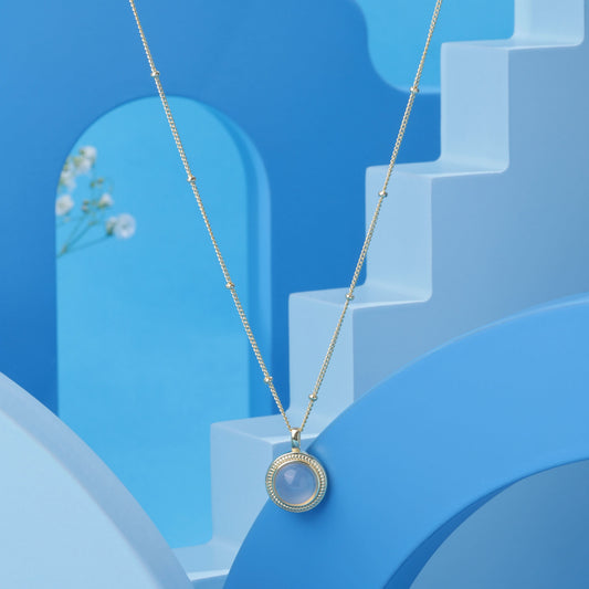 Gold Plated Moonstone Glow Pendant Silvish