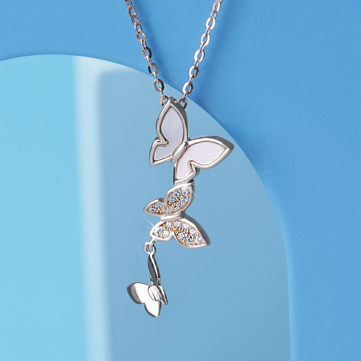 'Butterfly Land' Rose Gold Pendant