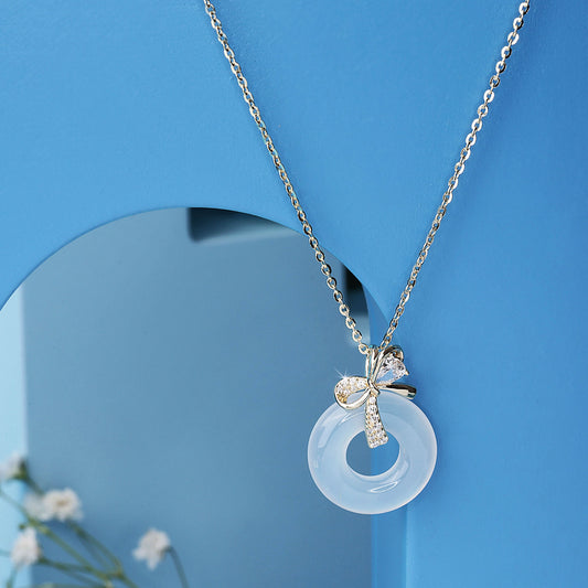 Gold Bow Pendant Silvish