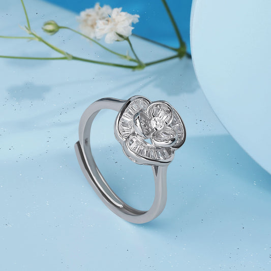 Silver Sterling Floral Ring
