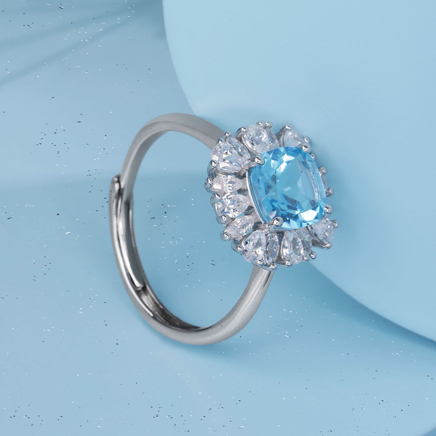 Silver Royal Azure Blossom Ring Silvish