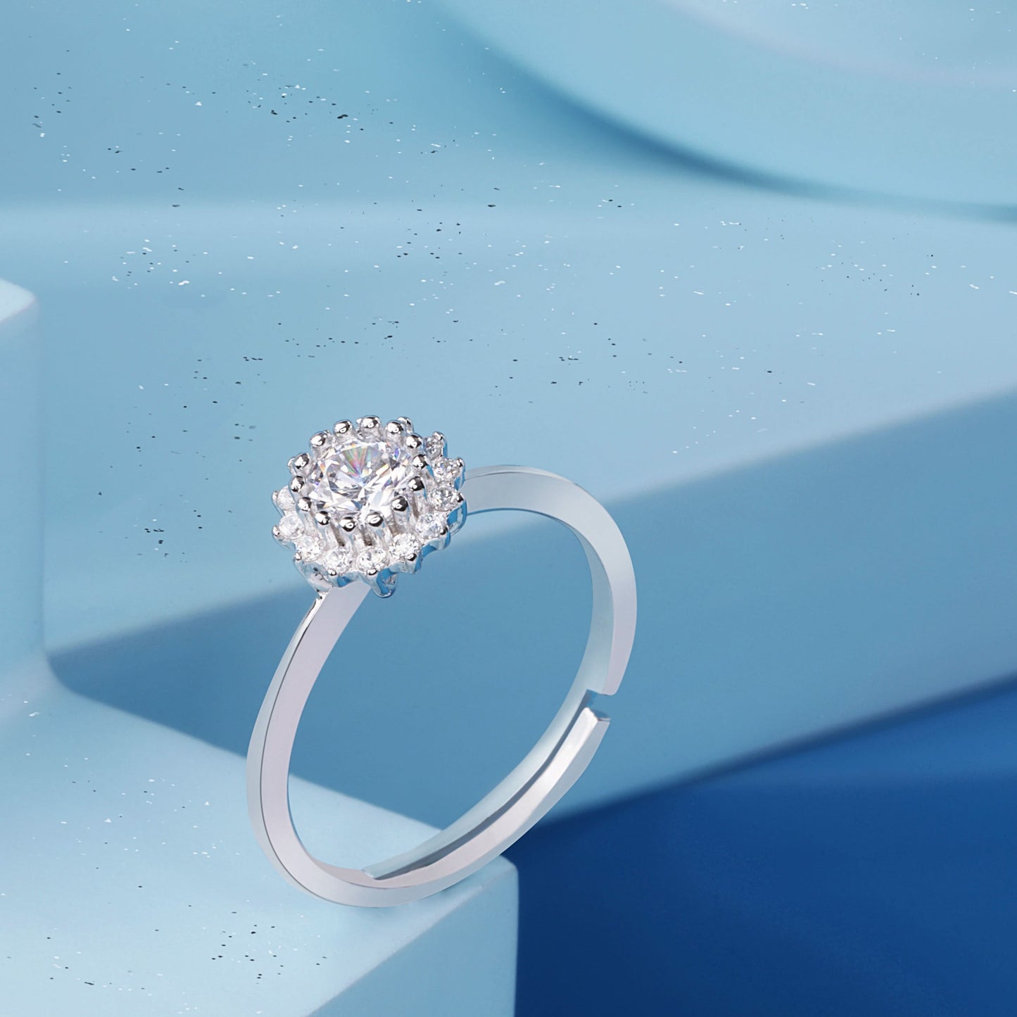 Silver Snowdrop Circle Ring
