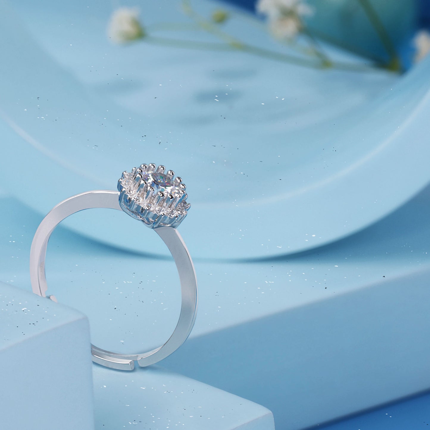 Silver Snowdrop Circle Ring