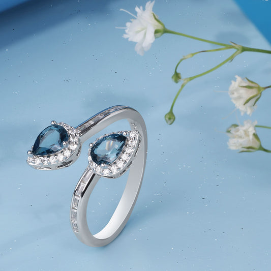 Silver Dual Dream Topaz Ring