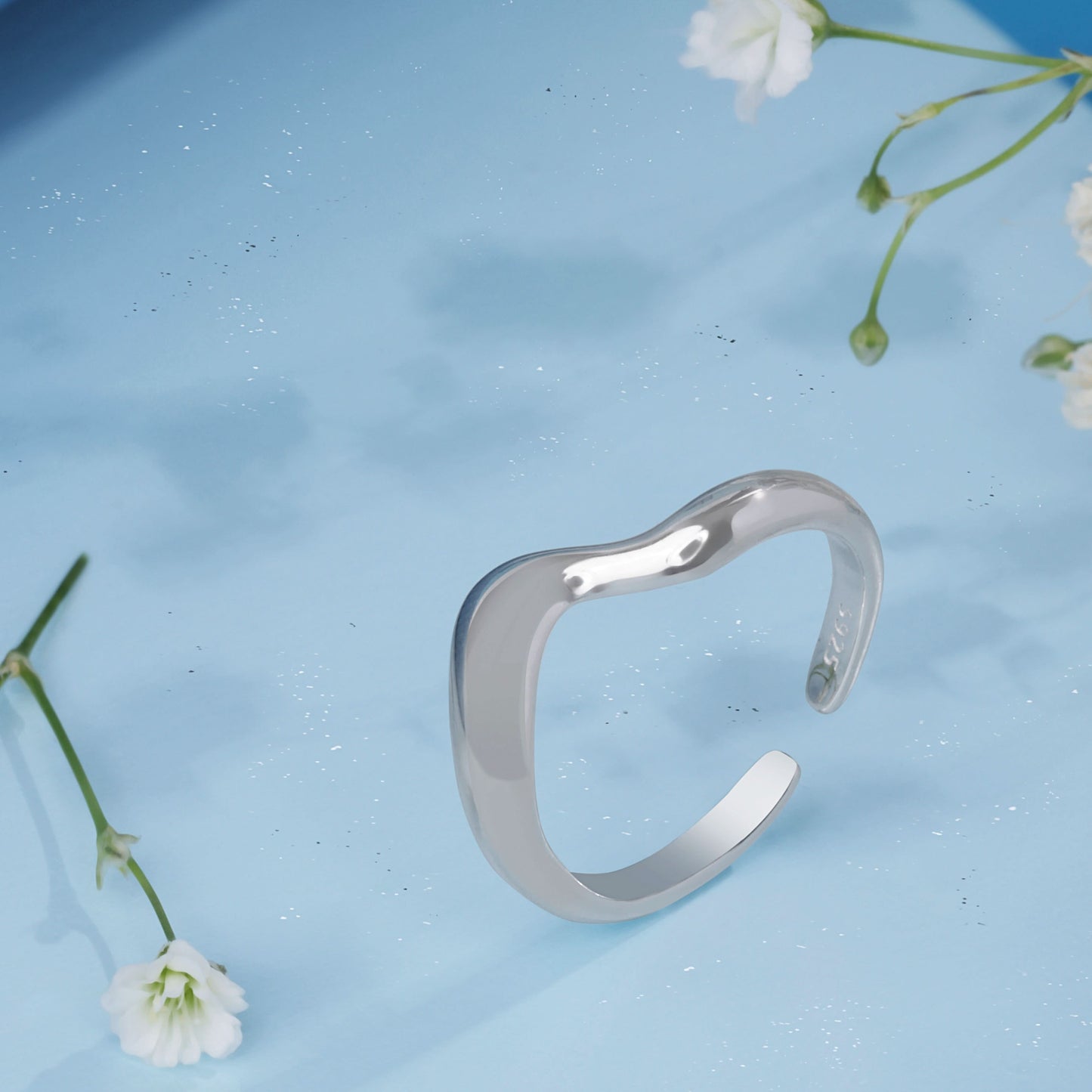 Silver Open Brass Cuff Ring