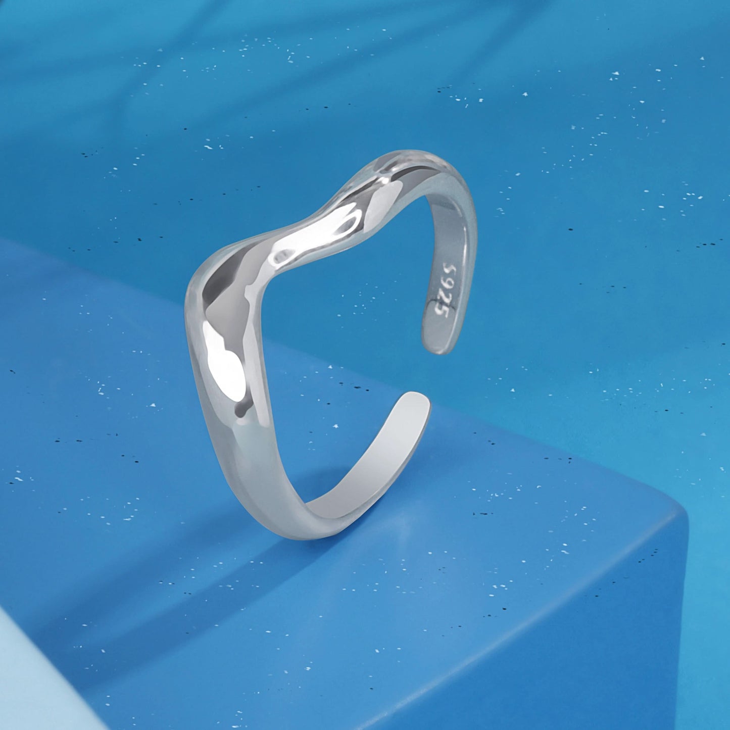 Silver Open Brass Cuff Ring