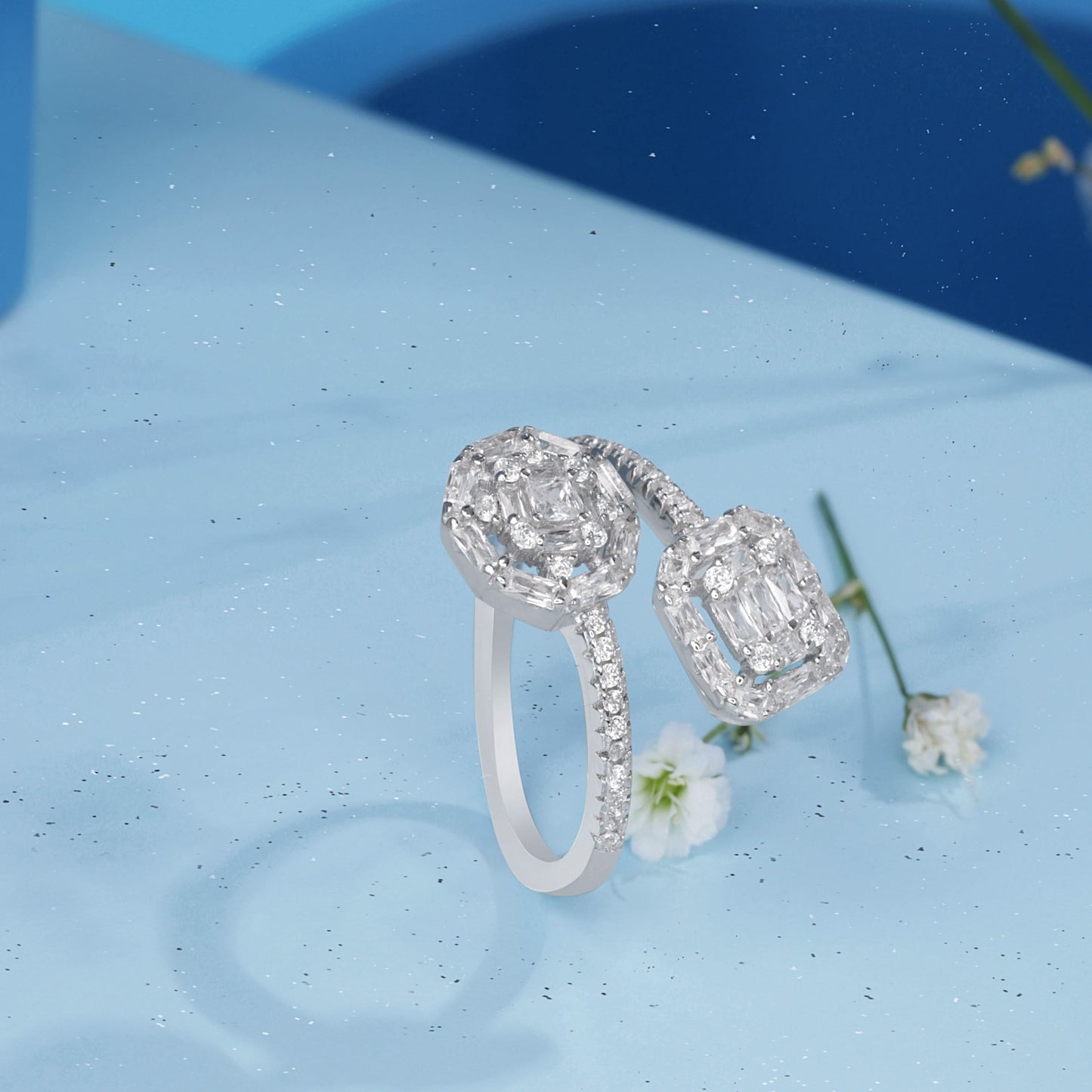 Silver Fusion Stones Ring