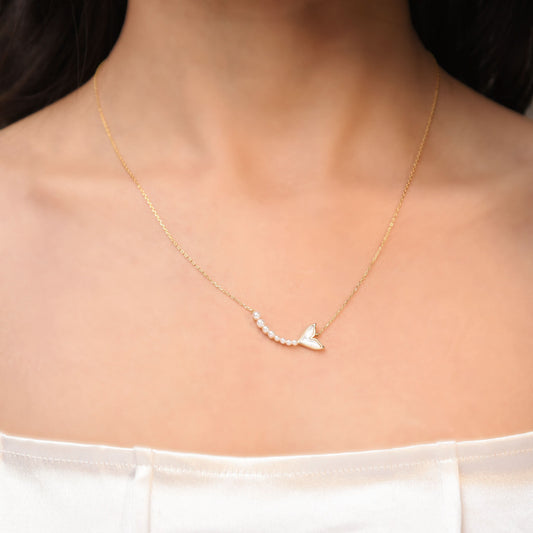 Gold Plated Mermaid's Pearl Tail Golden Pendant Silvish