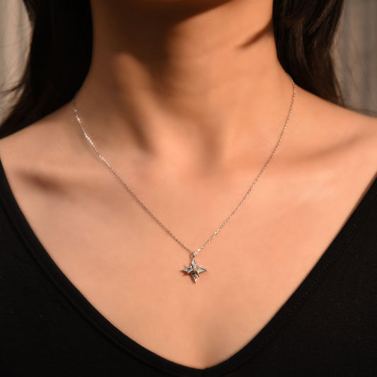 Silver Dual Star Pendant Silvish