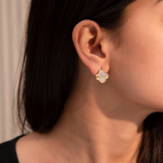 Gold Plated Rain or Shine Cloud Earrings