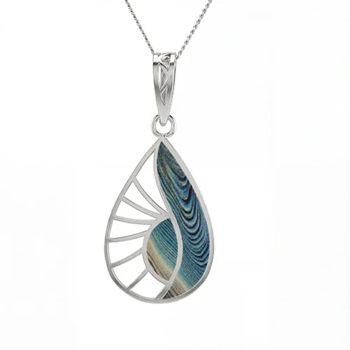 The Azure Radiance Enamel Teardrop Set (925 Sterling Silver) Silvish