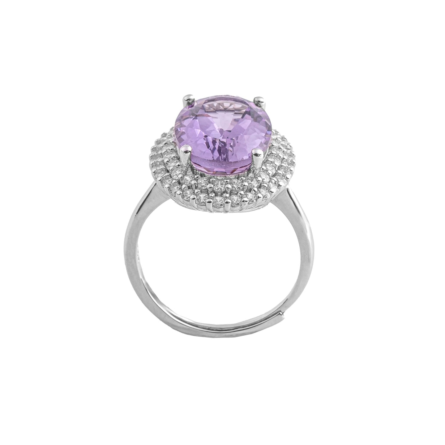 Silver Amethyst Cocktail Ring
