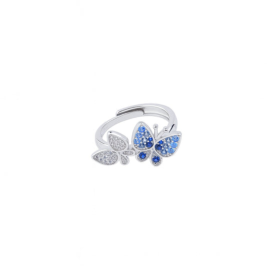 Silver Dancing Butterflies Ring Silvish