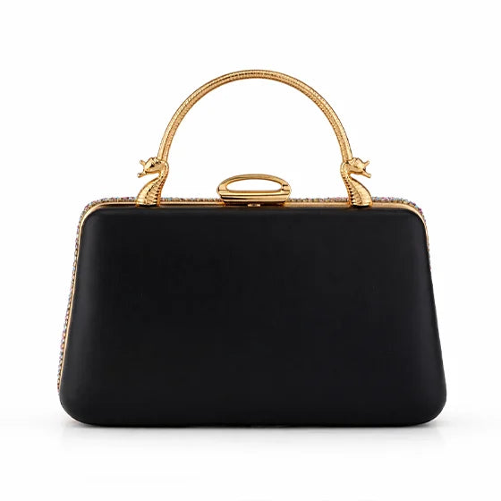 Imperial Iris Clutch – Luxury Crystal Evening Handbag Silvish