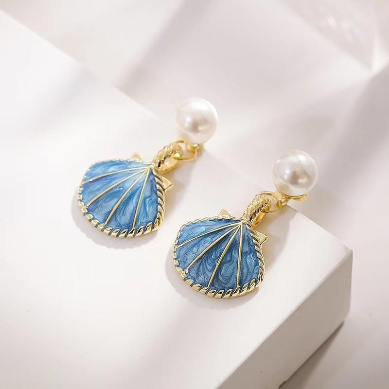 Shell Pearl Drop Earrings Yiwu Baochai E-Commerce Firm