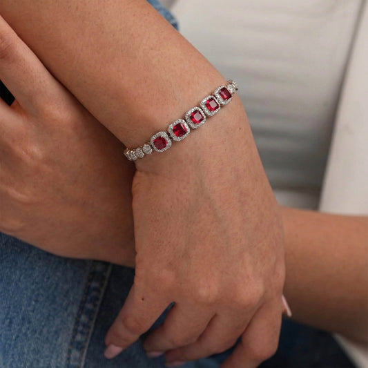 'Scarlet Symphony' Bracelet Silvish