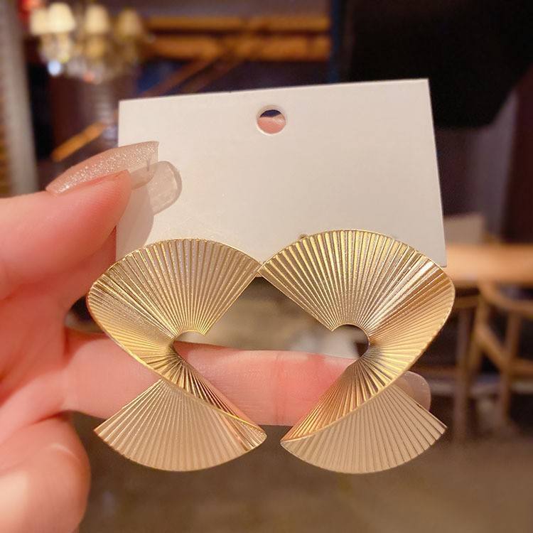 Golden Abstract Statement Earrings