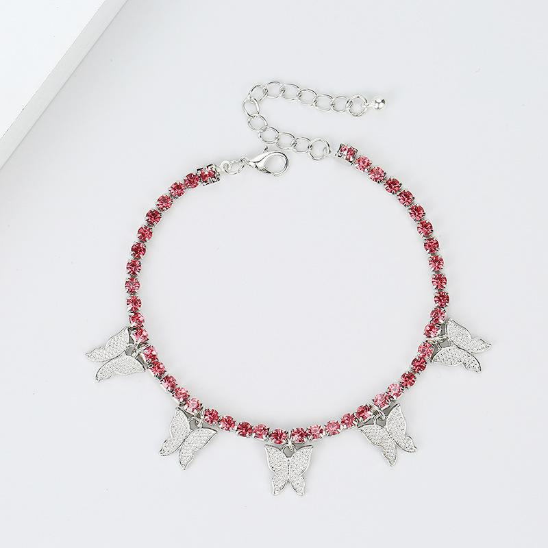 Crystal Butterfly Charm Anklet Yiwu Baochai E-Commerce Firm