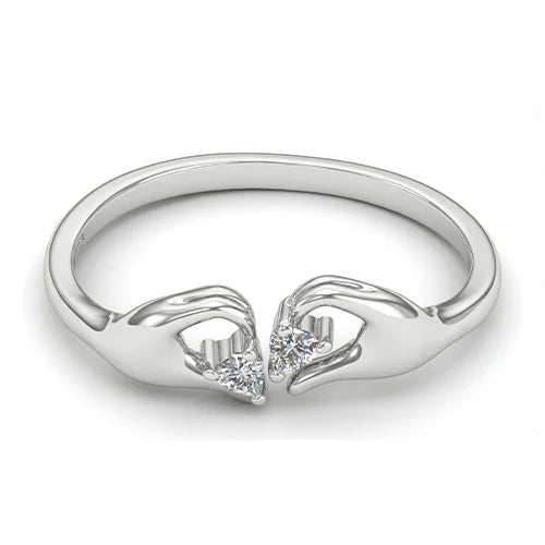 925 Sterling Silver Heart Promise Ring Silvish