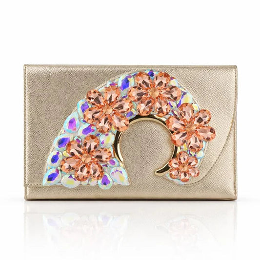 Divine Orbit Clutch – Luxury Crystal Evening Bag Silvish