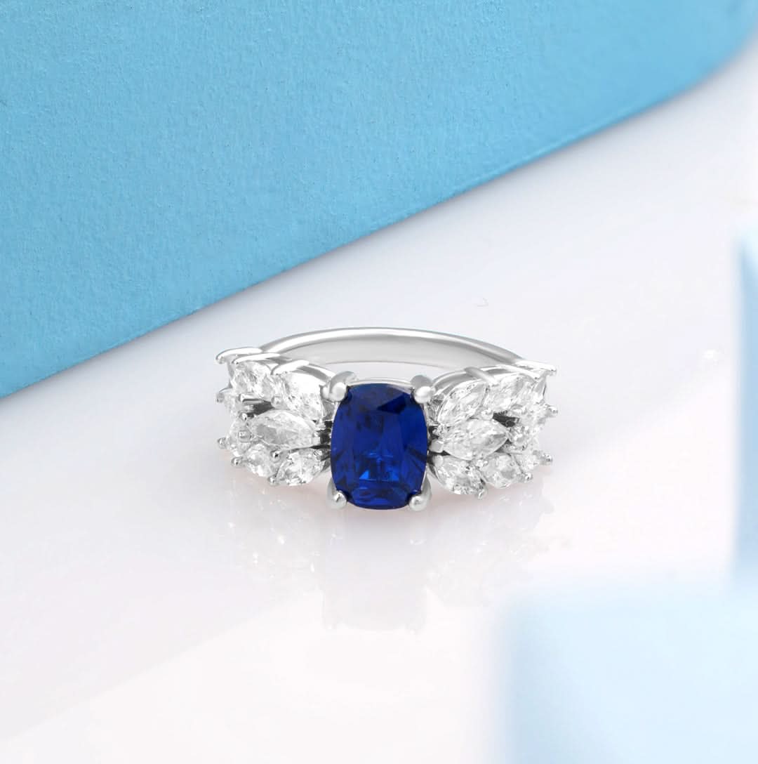 Silver Mystic Leaf Glow Ring