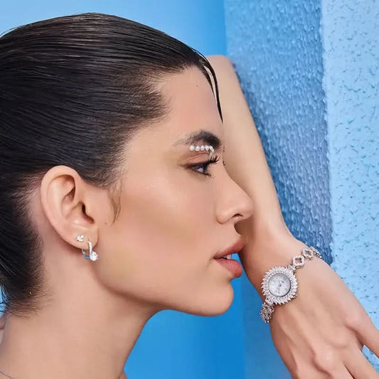 Silver Swiss Sparkle Zirconia Earrings Silvish