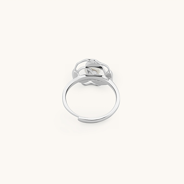 Silver Blossom Dew Ring