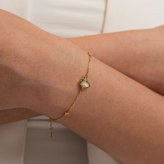 Silver Whimsy Winged Bloom Bracelet Silvish