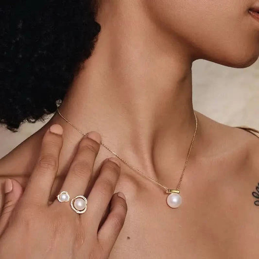 Gold Plated Golden Pearl Dream Ring Silvish
