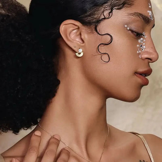 Gold Plated Golden Harmony MOP Earrings Silvish
