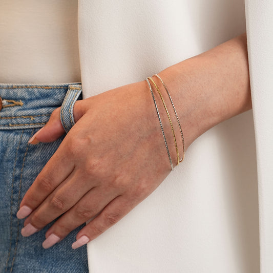 Silver Tri-Color Harmony Bracelet