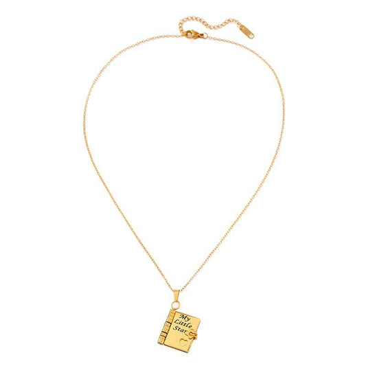 To My Daughter Engraved Book Locket Necklace Hunan Haoyi