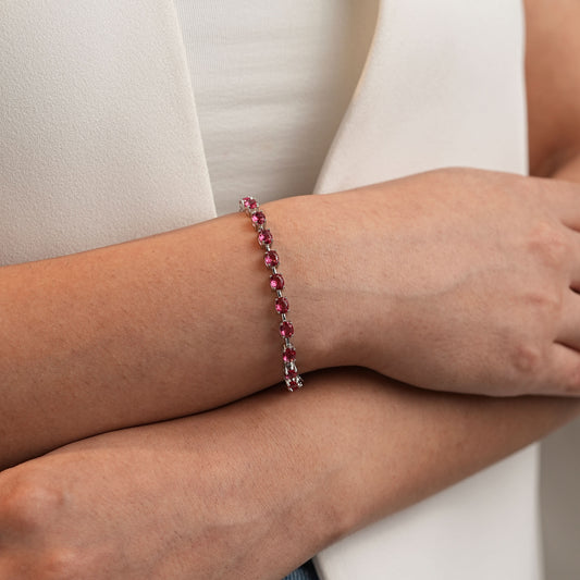 Silver Ruby Rapture Tennis Bracelet
