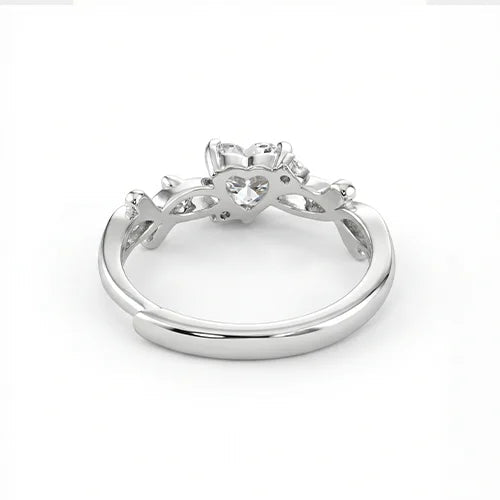 Eternal Heart Knot Solitaire Ring Silvish
