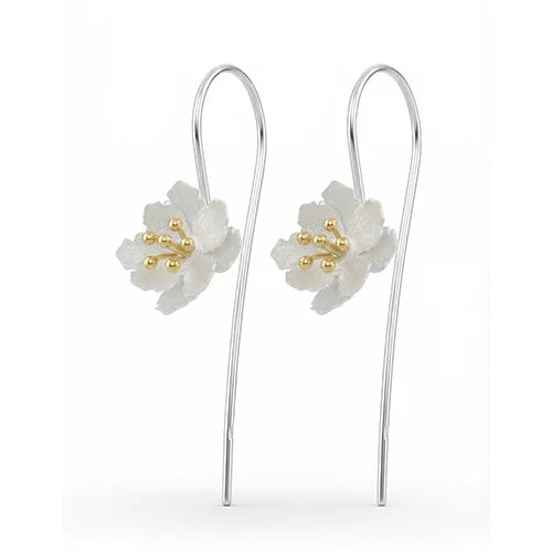 Moonlight Blossom Hooks (925 Sterling Silver) Silvish