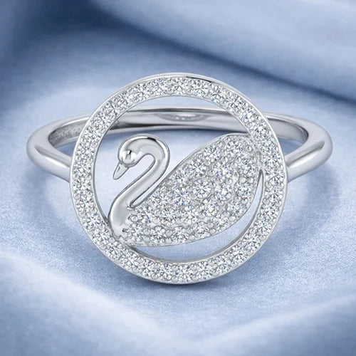 925 Silver Celestial Swan Ring Silvish