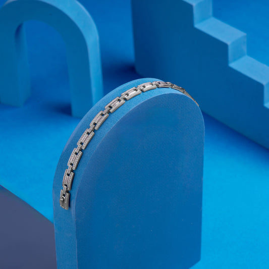 Silver Bold Bond Men Bracelet Silvish