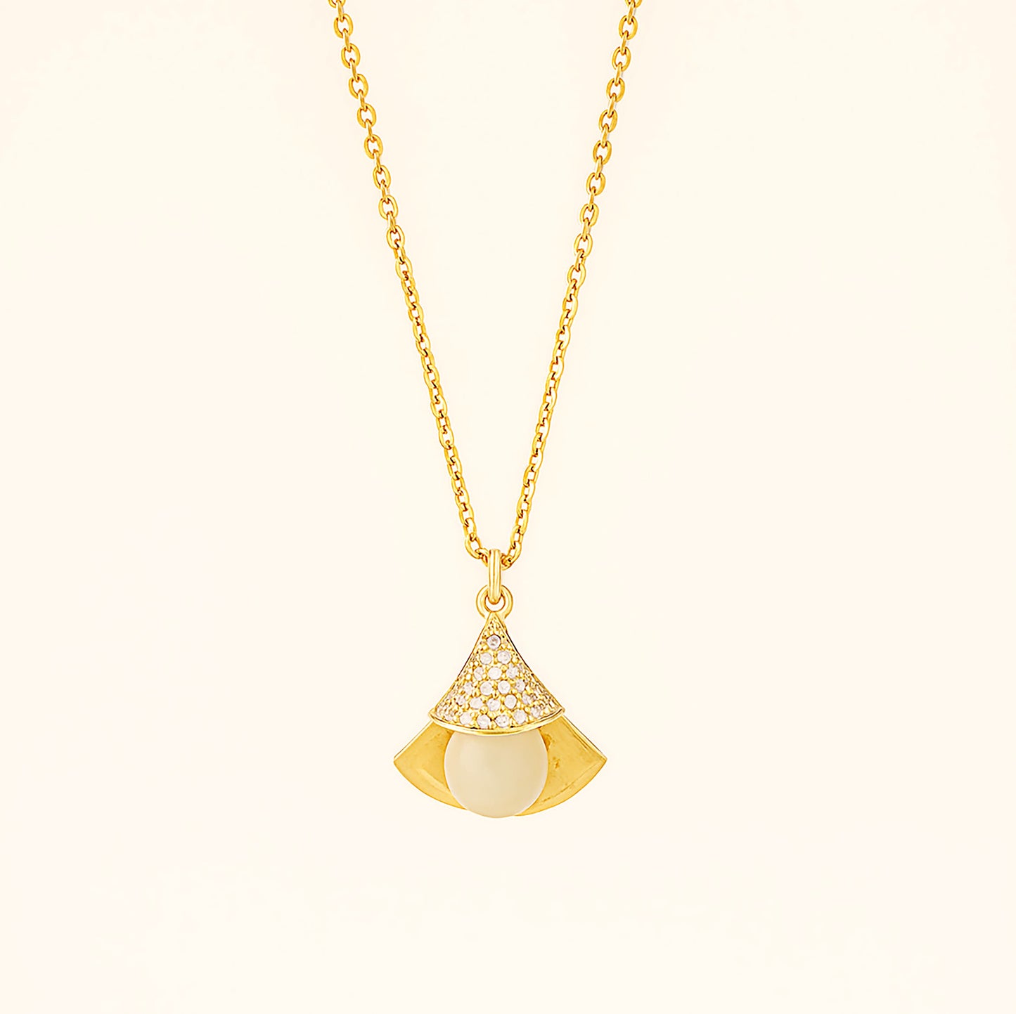 Gold Plated Ethereal Moonstone Pendant